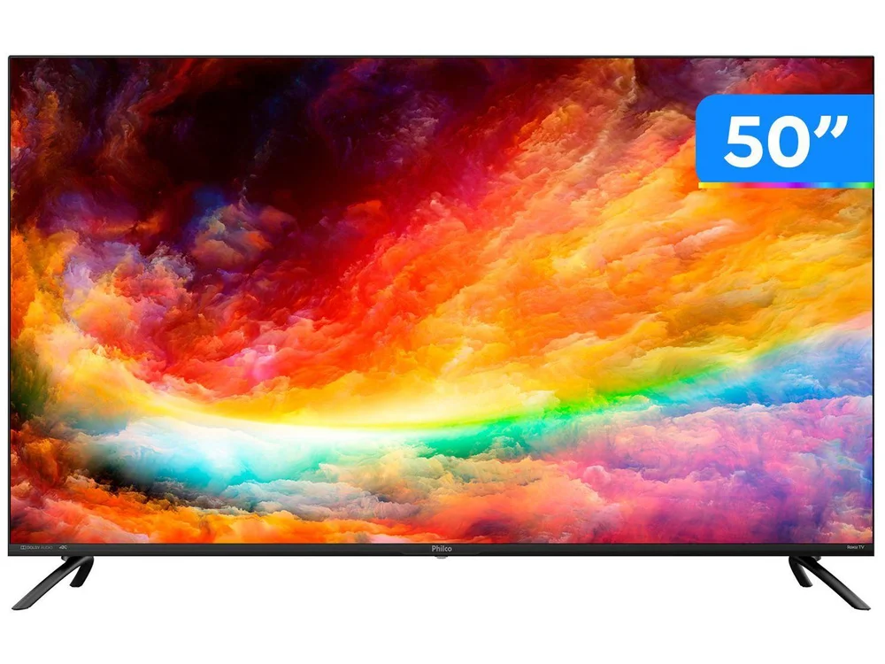 Smart TV Philco 50 Polegadas, LED, 4K Ultra HD, 2 USB, 3 HDMI, Com Wi-Fi, Roku, Mídia Cast, Sleep Timer, 60hz - PTV50RCG70BL Smart TV Philco 50 Polegadas, LED, 4K Ultra HD, 2 USB, 3 HDMI, Com Wi-Fi, Roku, Mídia Cast, Sleep Timer, 60hz - PTV50RCG70BL