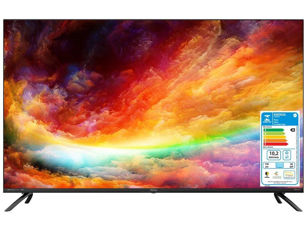 Smart TV Philco 50 Polegadas, LED, 4K Ultra HD, 2 USB, 3 HDMI, Com Wi-Fi, Roku, Mídia Cast, Sleep Timer, 60hz - PTV50RCG70BL Smart TV Philco 50 Polegadas, LED, 4K Ultra HD, 2 USB, 3 HDMI, Com Wi-Fi, Roku, Mídia Cast, Sleep Timer, 60hz - PTV50RCG70BL