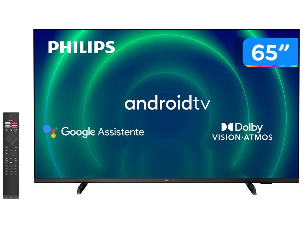 Smart TV Philips 65PUG7406/78, 65 Polegadas, LED, 4K UHU, HDMI, USB, Bluetooth, Dolby Vision, Dolby Atmos, Bordas Ultrafinas Smart TV Philips 65PUG7406/78, 65 Polegadas, LED, 4K UHU, HDMI, USB, Bluetooth, Dolby Vision, Dolby Atmos, Bordas Ultrafinas