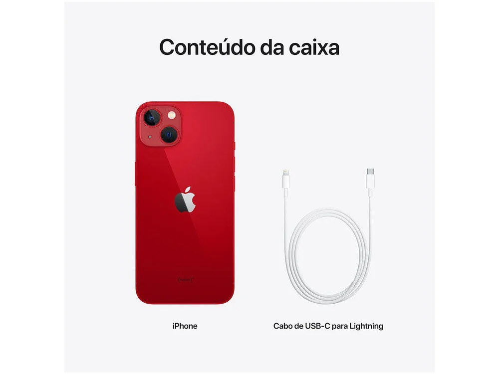 Apple iPhone 13, 256GB, (PRODUCT)RED, Tela 6.1