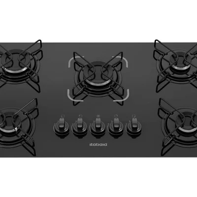 Cooktop Itatiaia Essencial 5 Bocas Mesa Vidro Preto Bivolt