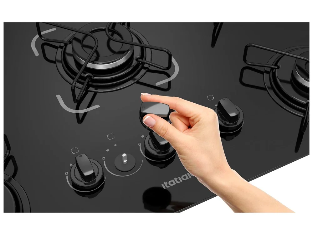 Cooktop Itatiaia Essencial 5 Bocas Mesa Vidro Preto Bivolt Cooktop Itatiaia Essencial 5 Bocas Mesa Vidro Preto Bivolt