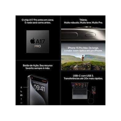 Apple iPhone 15 Pro Max 512GB Titânio Preto 6,7