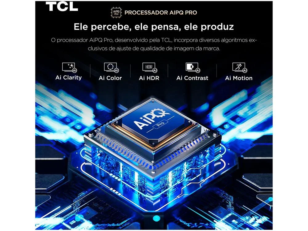Smart TV 55" TCL 4K UHD MiniLED 55C6K 120Hz Google TV AiPQ Google Assistente 4 HDMI 2 USB Smart TV 55" TCL 4K UHD MiniLED 55C6K 120Hz Google TV AiPQ Google Assistente 4 HDMI 2 USB
