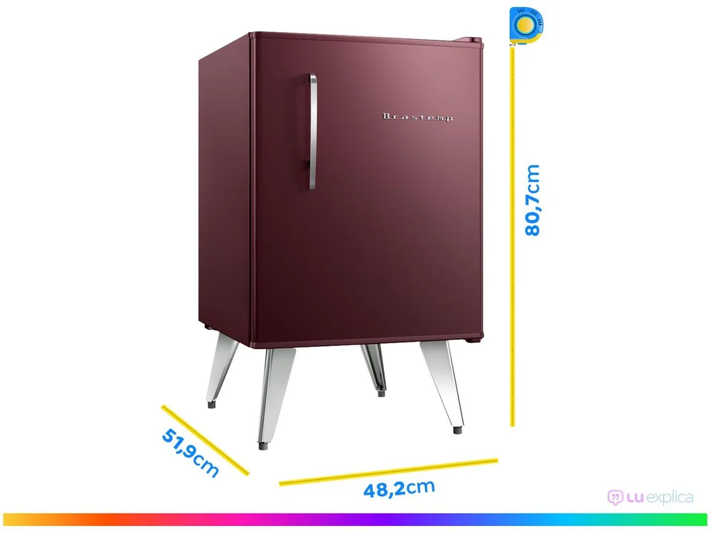 Frigobar Brastemp 76L Marsála Retrô BRA08HG Frigobar Brastemp 76L Marsála Retrô BRA08HG