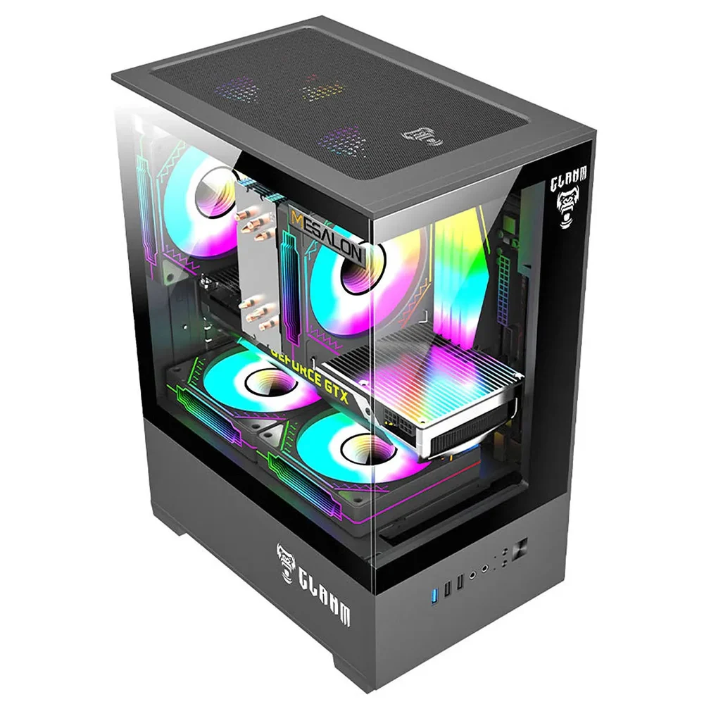 Gabinete Gamer Clanm Megalon Aquario Vidro Premium Capacidade Para Até 5 Ventoinhas De 120mm Gabinete Gamer Clanm Megalon Aquario Vidro Premium Capacidade Para Até 5 Ventoinhas De 120mm