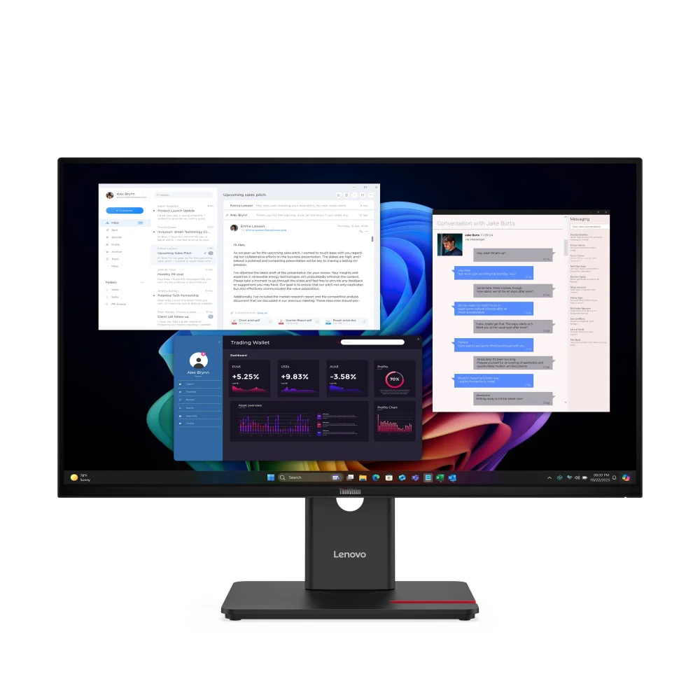 "Monitor Lenovo Thinkvision T27ud-40 27"" 4k Uhd Ips - Ergonomia, Tüv Eye Comfort, Suporte Thinkcentre, Blue Light Free" em Campinas - foto 2