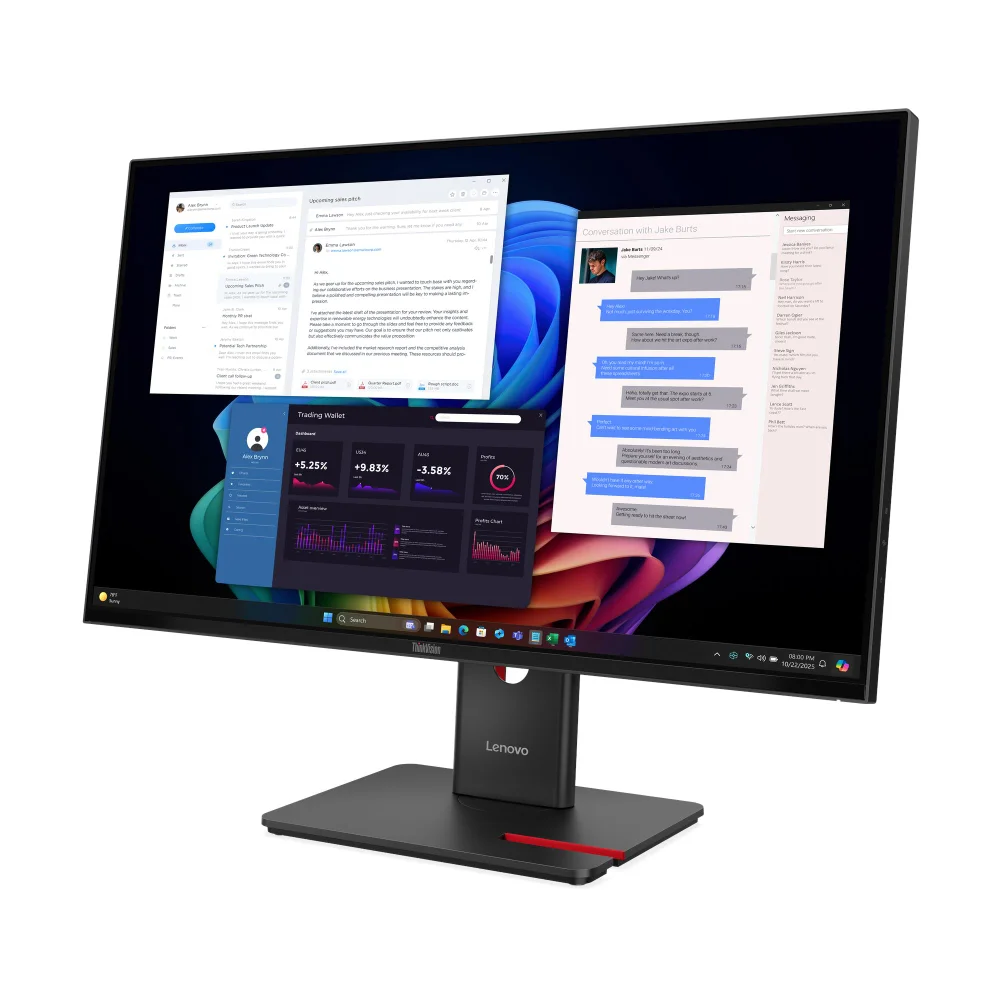 "Monitor Lenovo Thinkvision T27ud-40 27"" 4k Uhd Ips - Ergonomia, Tüv Eye Comfort, Suporte Thinkcentre, Blue Light Free" em Campinas - foto 3