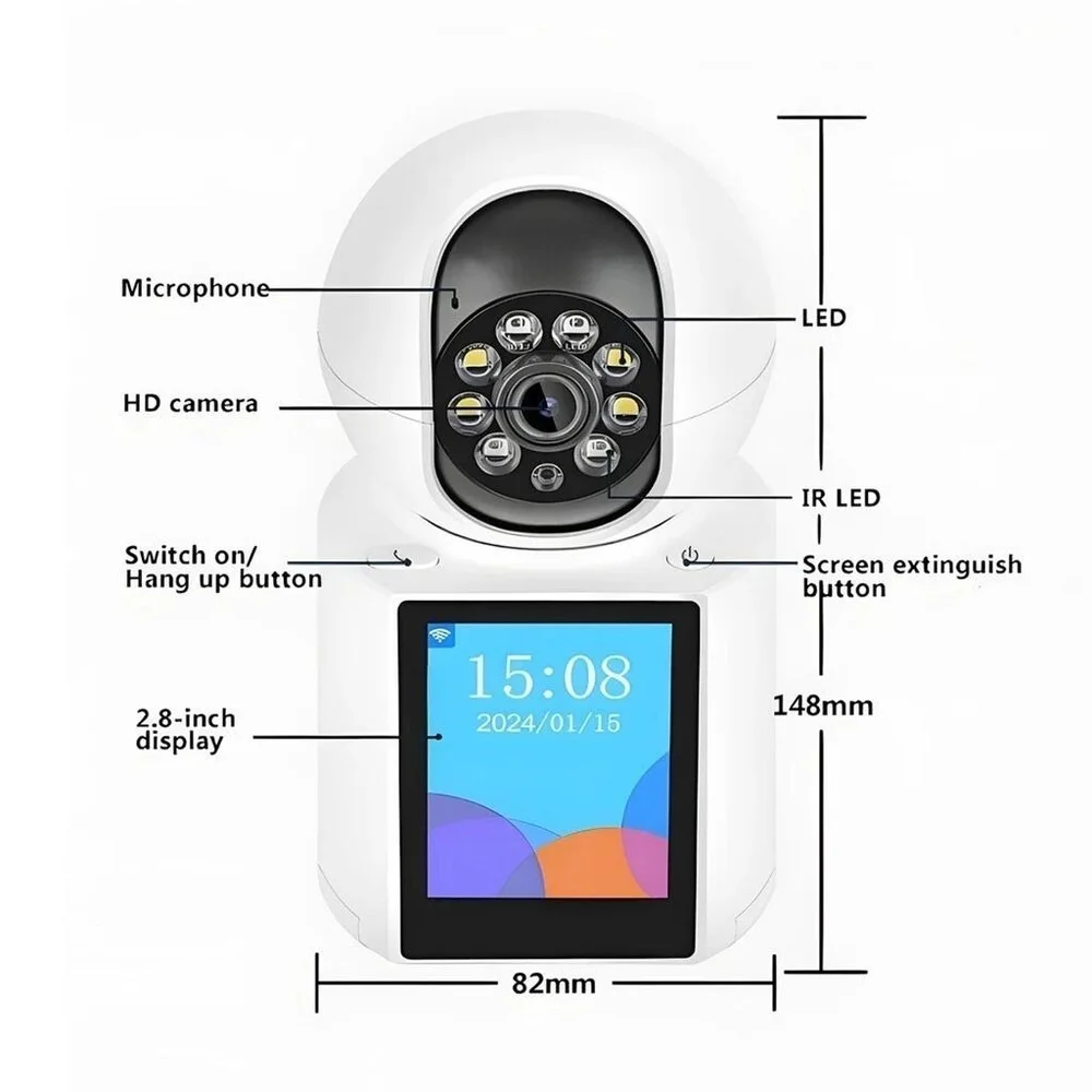 Câmera Wi-fi Inteligente 4mp Com Tela Integrada E Vídeo Chamada Câmera Wi-fi Inteligente 4mp Com Tela Integrada E Vídeo Chamada