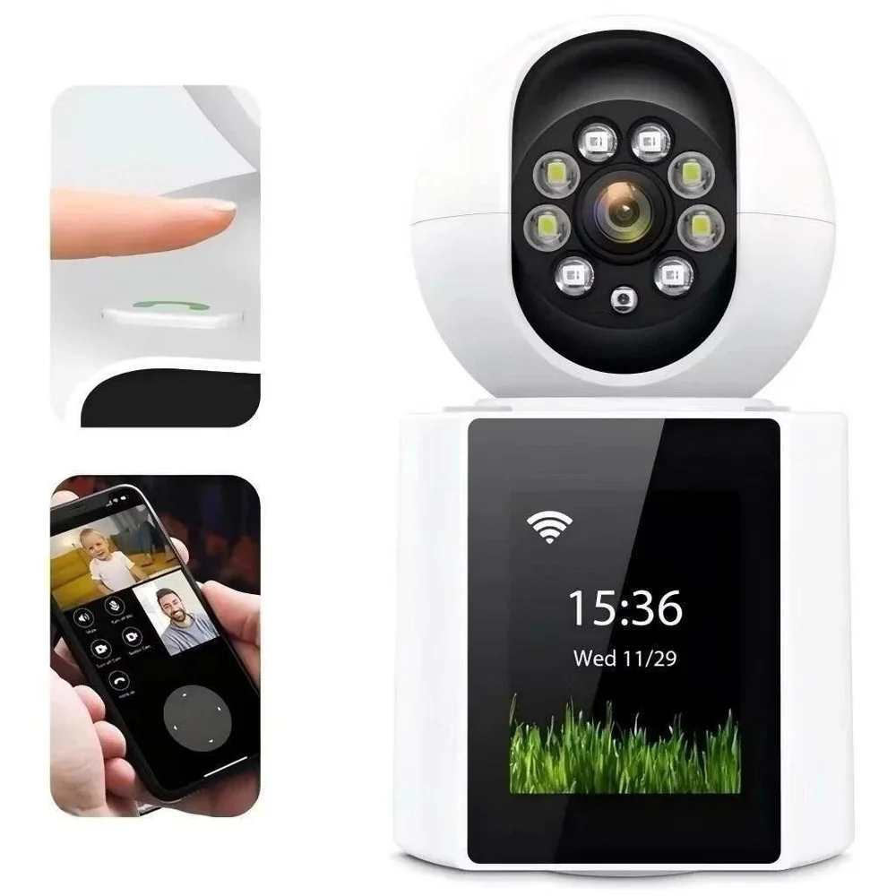 Câmera Wi-fi Inteligente 4mp Com Tela Integrada E Vídeo Chamada Câmera Wi-fi Inteligente 4mp Com Tela Integrada E Vídeo Chamada