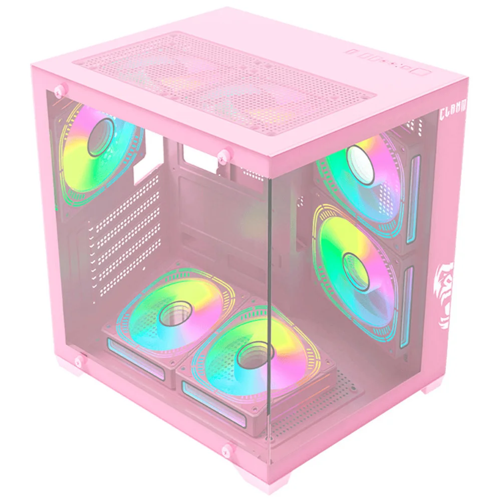 Gabinete Gamer Rosa Candy Grodd Com 5 Fans RGB Estático Gabinete Gamer Rosa Candy Grodd Com 5 Fans RGB Estático