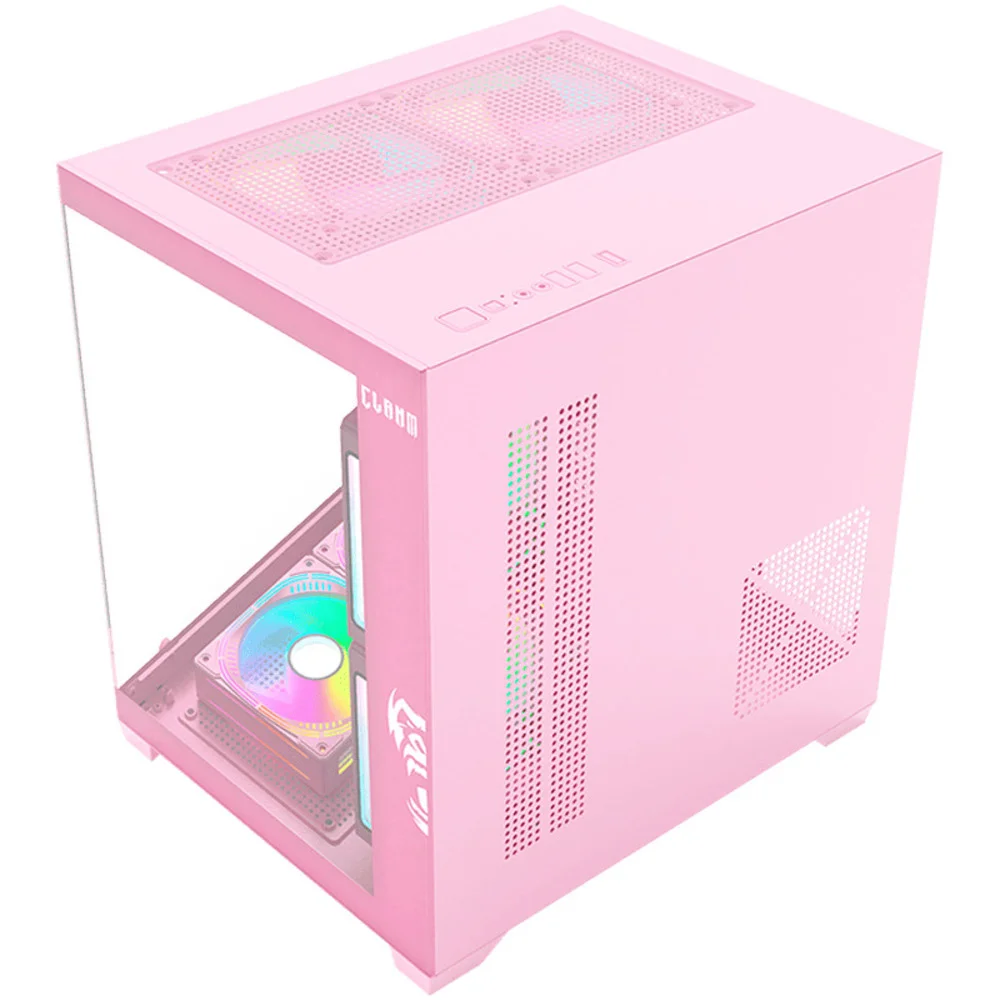 Gabinete Gamer Rosa Candy Grodd Com 5 Fans RGB Estático Gabinete Gamer Rosa Candy Grodd Com 5 Fans RGB Estático