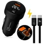 Kit Carregador Veicular Turbo 60w Usb-c Automotivo Carro Usb Iphone Android Tomada Carro Voltímetro Display
