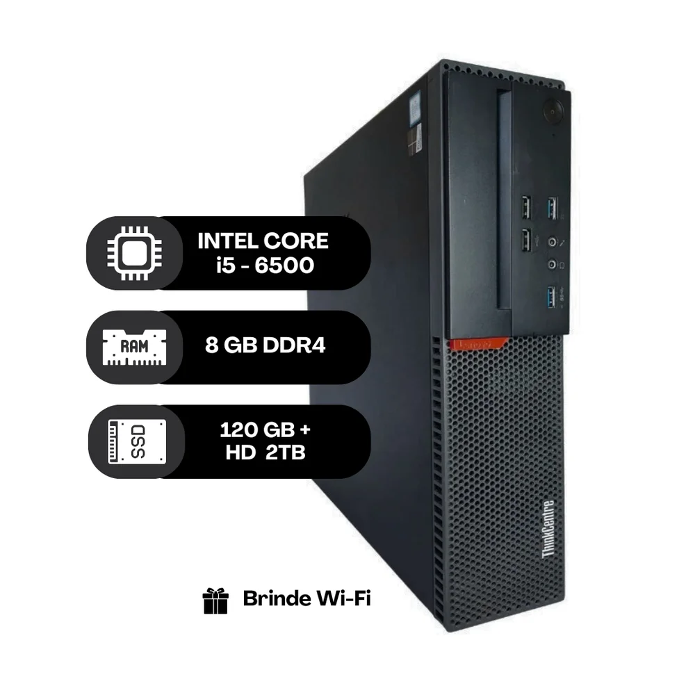 Computador Lenovo ThinkCentre M900 Intel i5 6ª geração 8GB RAM SSD 120GB + HD 2TB em Campinas - foto 2