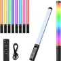 Bastão De Luz LED RGB Portátil Com 10 Modos, Controle Remoto, 3200k A 5500k Ajustável, Bateria Recarregável 2600mah, Lcd, Iluminação 360° Para Criador