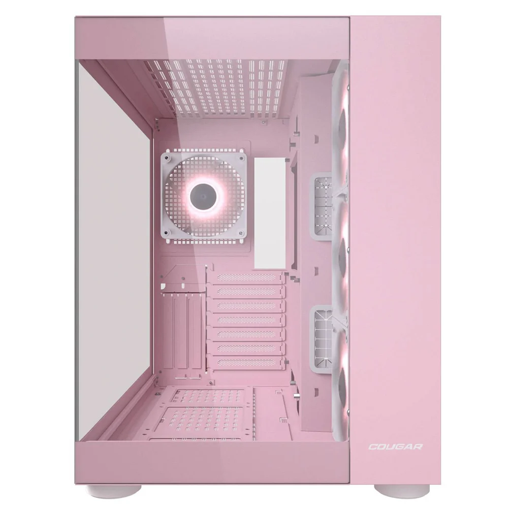 Gabinete Gamer Cougar Fv150 RGB, Micro Atx E Atx, Aquário, 3 Fans, Vidro Temperado, Rosa - 385ka10.0005 Gabinete Gamer Cougar Fv150 RGB, Micro Atx E Atx, Aquário, 3 Fans, Vidro Temperado, Rosa - 385ka10.0005