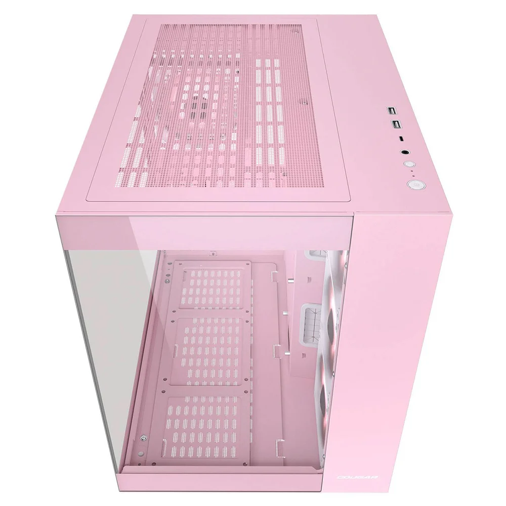 Gabinete Gamer Cougar Fv150 RGB, Micro Atx E Atx, Aquário, 3 Fans, Vidro Temperado, Rosa - 385ka10.0005 Gabinete Gamer Cougar Fv150 RGB, Micro Atx E Atx, Aquário, 3 Fans, Vidro Temperado, Rosa - 385ka10.0005