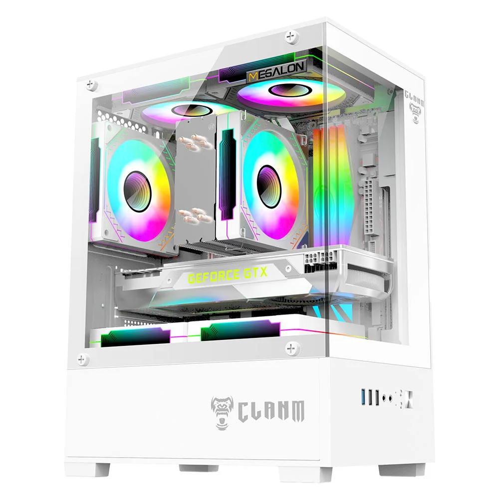 Gabinete Gamer Megalon Snow + 3 Fan Snow RGB - Clanm Gabinete Gamer Megalon Snow + 3 Fan Snow RGB - Clanm