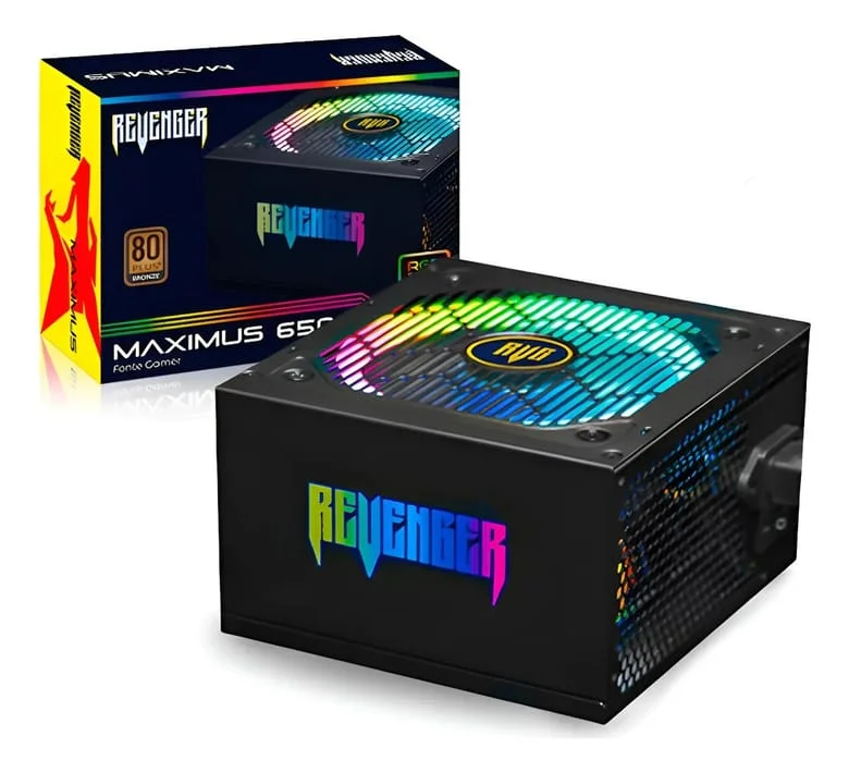 Fonte Atx 650w Real RGB Maximus Fo-max02RGB Revenger **** Fonte Atx 650w Real RGB Maximus Fo-max02RGB Revenger ****
