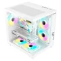 Gabinete Gamer Branco Clanm Grodd Snow mATX Vidro Temperado 3mm 1HD 3SSD 7 Fans USB 3.0