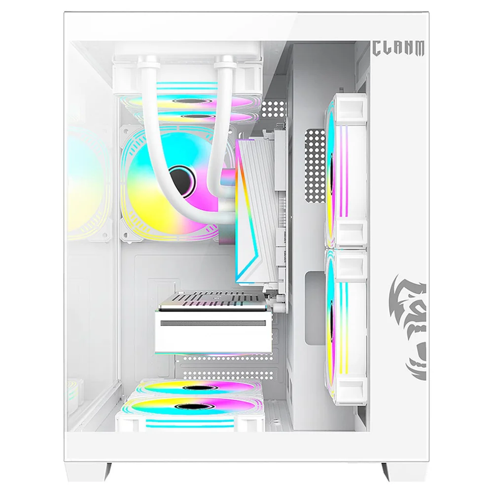 Gabinete Gamer Branco Clanm Grodd Snow mATX Vidro Temperado 3mm 1HD 3SSD 7 Fans USB 3.0 Gabinete Gamer Branco Clanm Grodd Snow mATX Vidro Temperado 3mm 1HD 3SSD 7 Fans USB 3.0