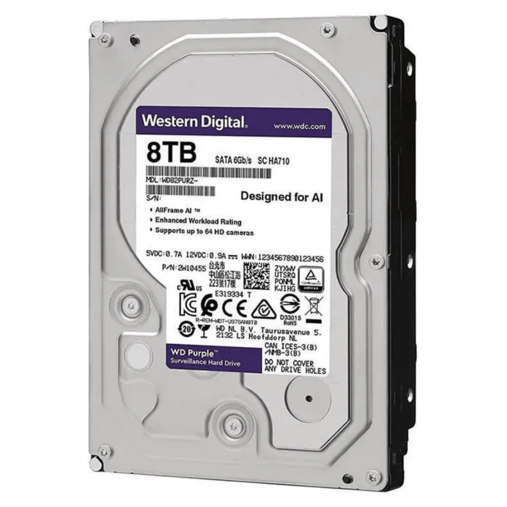 "Hd WD 8tb Wd Purple Surveillance 3.5"" Sata 3 5640rpm Câmera Segurança" - view 4