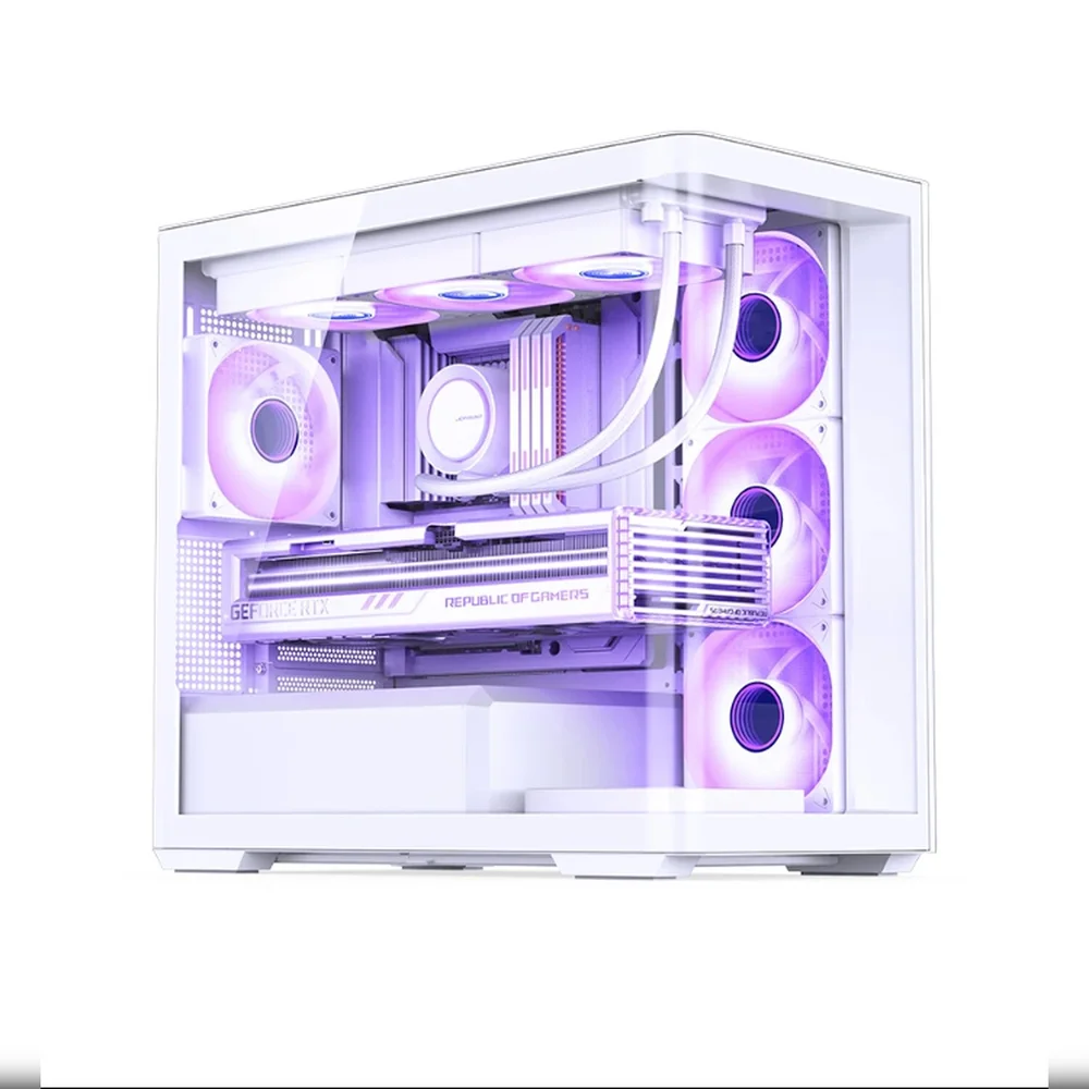 Gabinete Gamer Aquário Jonsbo D300 White M-atx Vidro Temperado Usb-c Branco