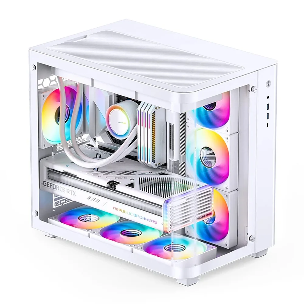 Gabinete Gamer Premium Jonsbo Tk-3 White Aquário Vidro Curvo Atx Usb-c Branco Gabinete Gamer Premium Jonsbo Tk-3 White Aquário Vidro Curvo Atx Usb-c Branco