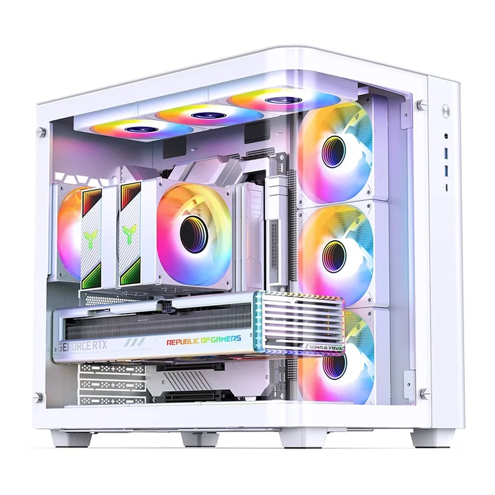 Gabinete Gamer Premium Jonsbo Tk-3 White Aquário Vidro Curvo Atx Usb-c Branco Gabinete Gamer Premium Jonsbo Tk-3 White Aquário Vidro Curvo Atx Usb-c Branco