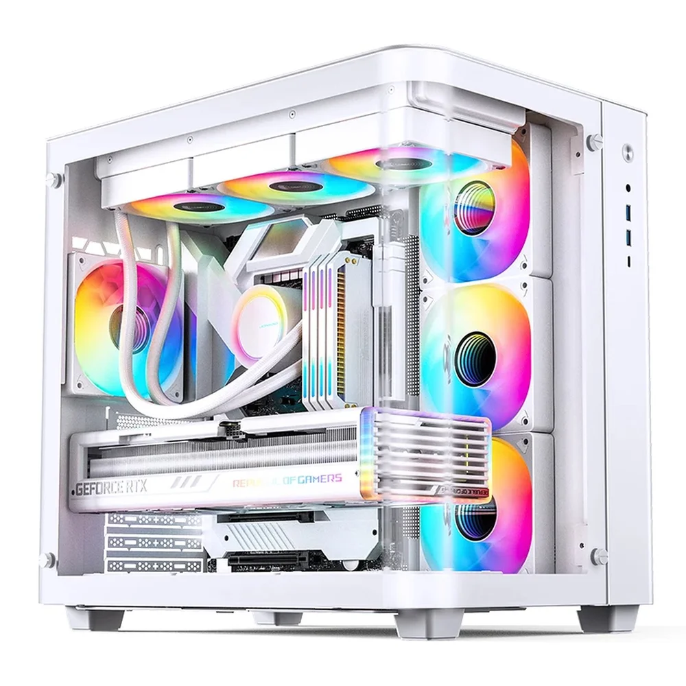 Gabinete Gamer Premium Jonsbo Tk-3 White Aquário Vidro Curvo Atx Usb-c Branco Gabinete Gamer Premium Jonsbo Tk-3 White Aquário Vidro Curvo Atx Usb-c Branco