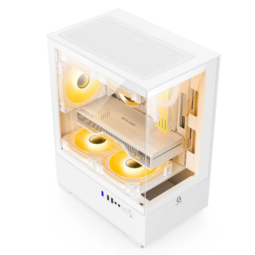 Gabinete Gamer Brx, Tower, 3 Fans, Micro-atx, Mini-atx, Branco - R31w Gabinete Gamer Brx, Tower, 3 Fans, Micro-atx, Mini-atx, Branco - R31w