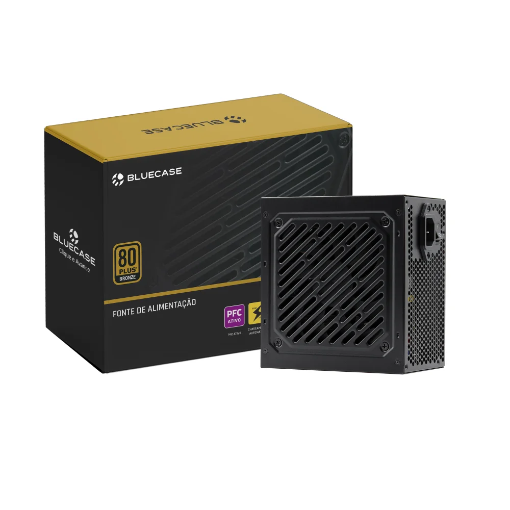 Fonte Atx 0400 W Bluecase, Blu400r-82ebx, 80 Plus Bronze, Pfc Ativo, Com Cabo, Com Caixa, Preta Fonte Atx 0400 W Bluecase, Blu400r-82ebx, 80 Plus Bronze, Pfc Ativo, Com Cabo, Com Caixa, Preta