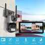 Kit 3 Câmeras De Segurança Externa Wife 4k Lente Dupla Fixa e Giratoria Com Sirene Policial Alarme