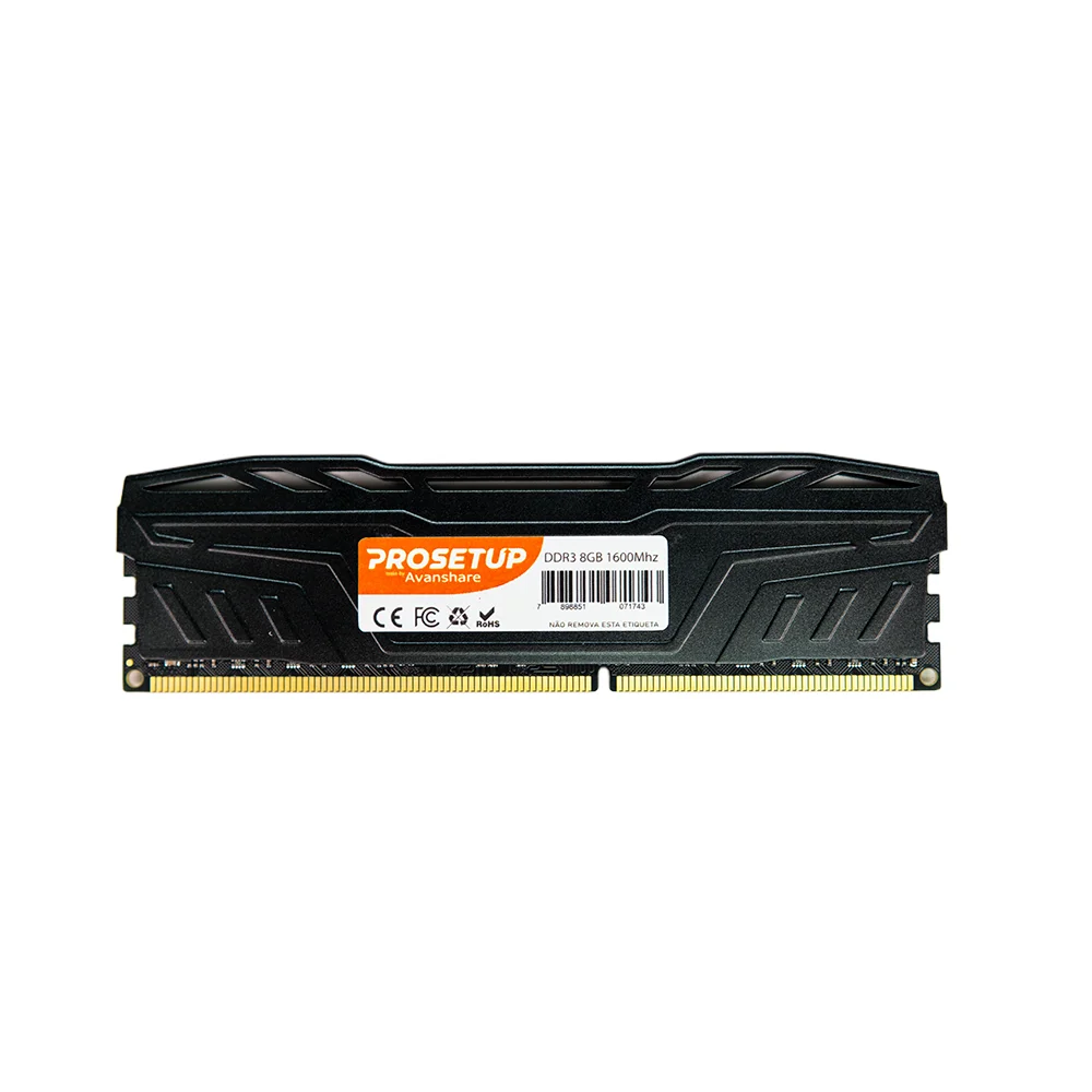 Memoria Para Desktop Ddr3 8GB 1600mhz PC3-12800 Cl11 Gamer Heatsink Prosetup Avanshare Memoria Para Desktop Ddr3 8GB 1600mhz PC3-12800 Cl11 Gamer Heatsink Prosetup Avanshare