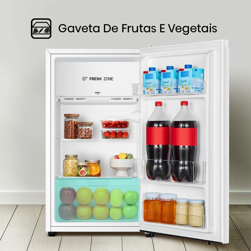 Frigobar Hisense Rr157nw3a 115l Compacto Fresh Zone Branco 110v Frigobar Hisense Rr157nw3a 115l Compacto Fresh Zone Branco 110v