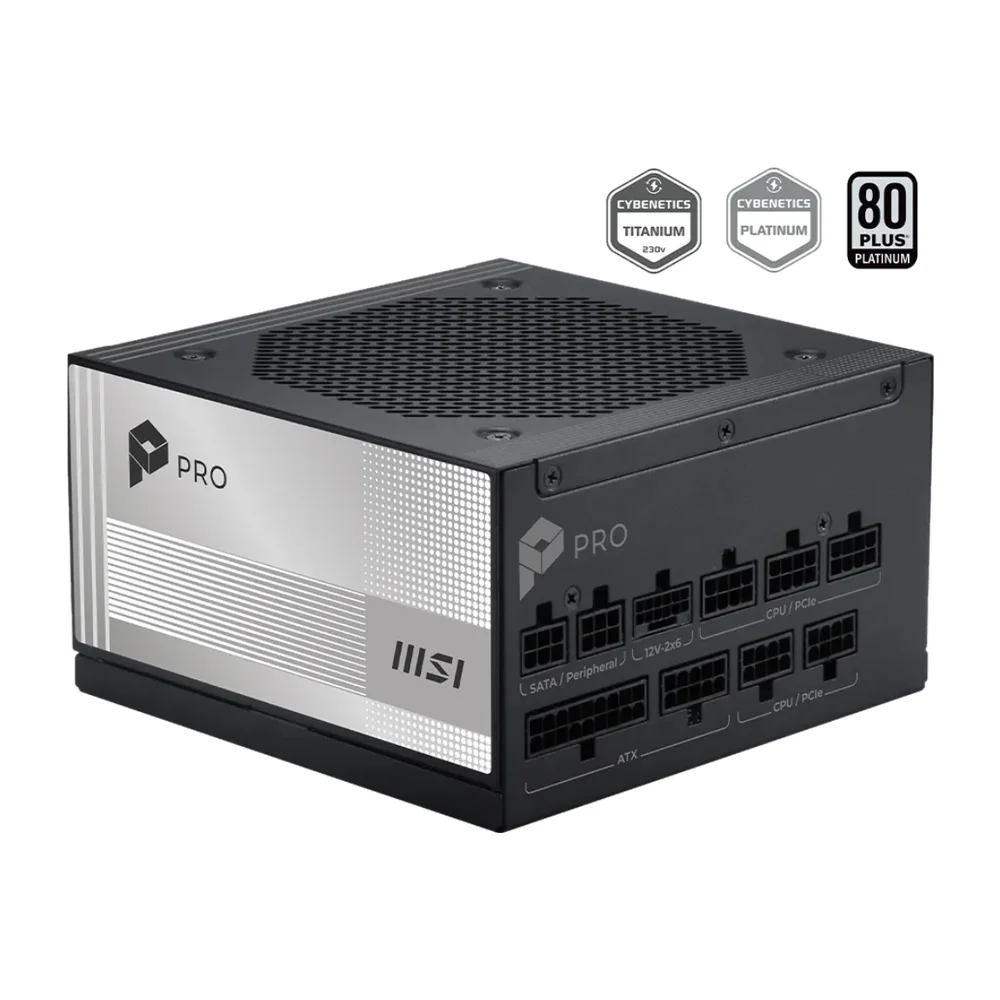 Fonte 850w 80 Plus Platinum Msi Pro A850pl PCie5, Atx 3.1, Full-modular, Black - Pro A850pl PCie5 Fonte 850w 80 Plus Platinum Msi Pro A850pl PCie5, Atx 3.1, Full-modular, Black - Pro A850pl PCie5