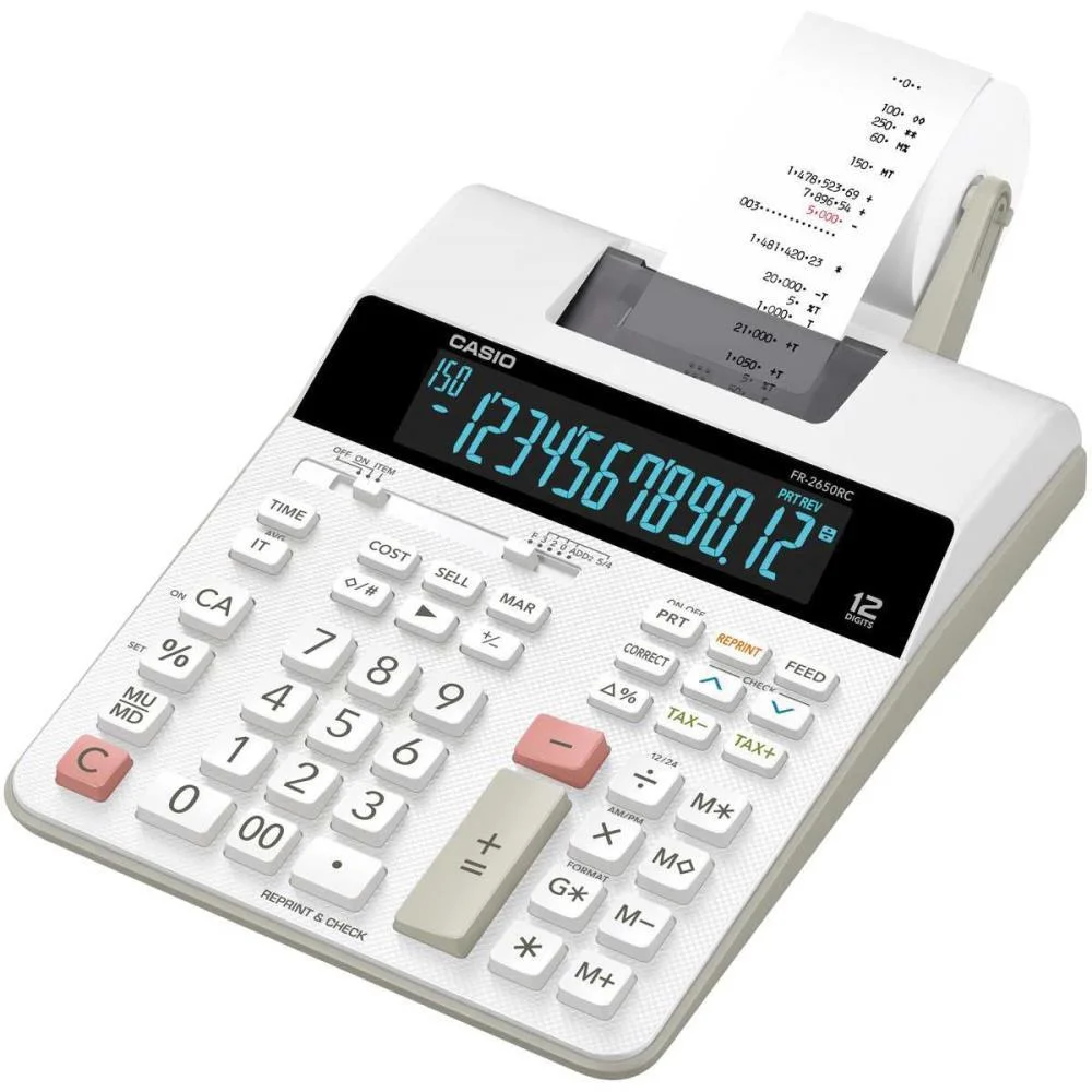 Calculadora Com Bobina, Display Lcd, 2.0 Linha , Com Relógio E Calendário, Fr-2650Rc-B-Dc Branca