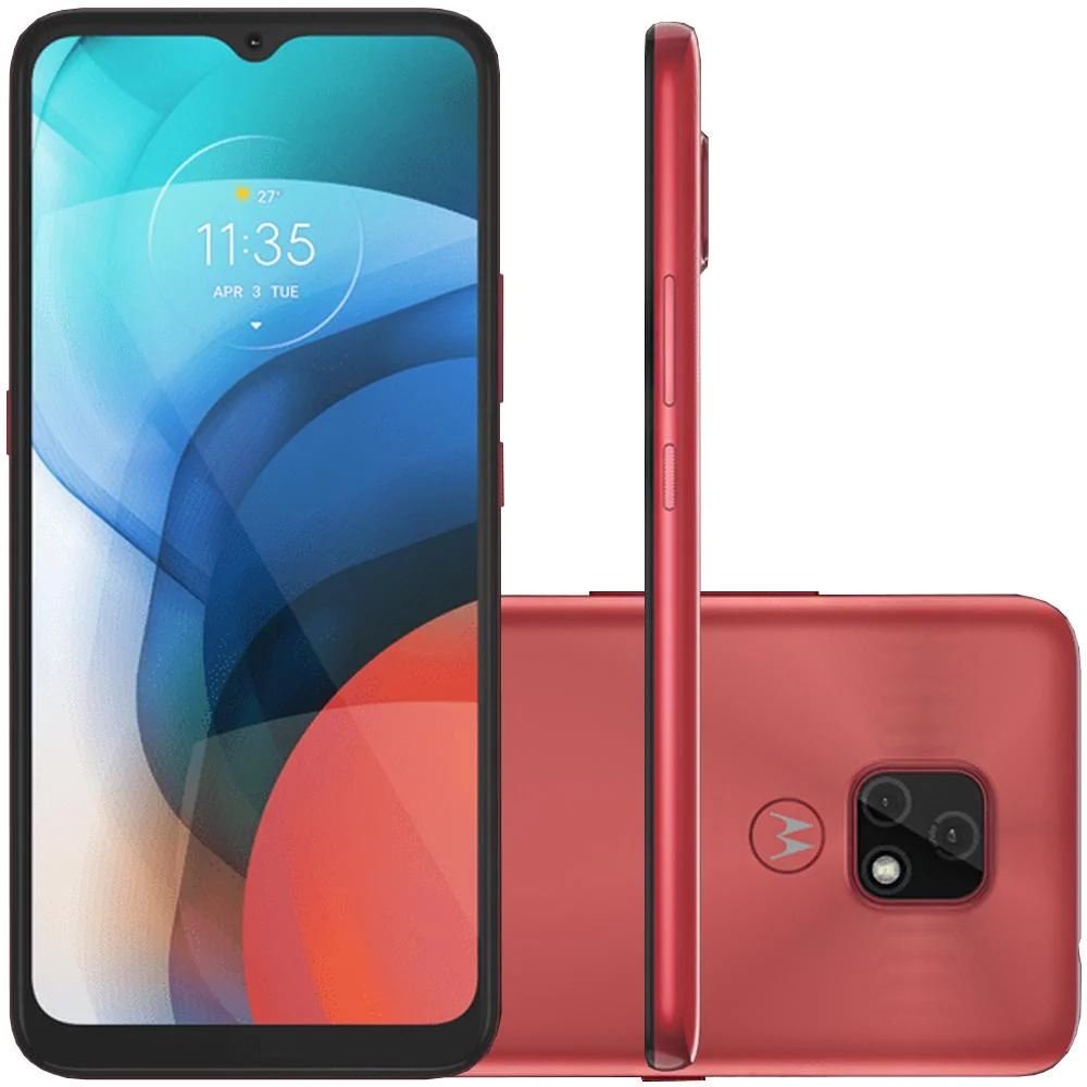 Smartphone Motorola Moto E7 64GB, 4GB RAM, Octa Core, Câmera Dupla 48MP, Tela 6.5, Cobre
