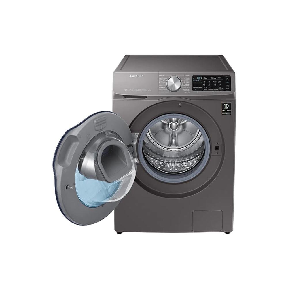 Lava e Seca Samsung Qdrive Conectada Wi-Fi, Ecobubble, Lavagem a Seco, Porta AddWash, Inox Look, 10,2/6 kg, 127V - WD10N64FOOX Lava e Seca Samsung Qdrive Conectada Wi-Fi, Ecobubble, Lavagem a Seco, Porta AddWash, Inox Look, 10,2/6 kg, 127V - WD10N64FOOX