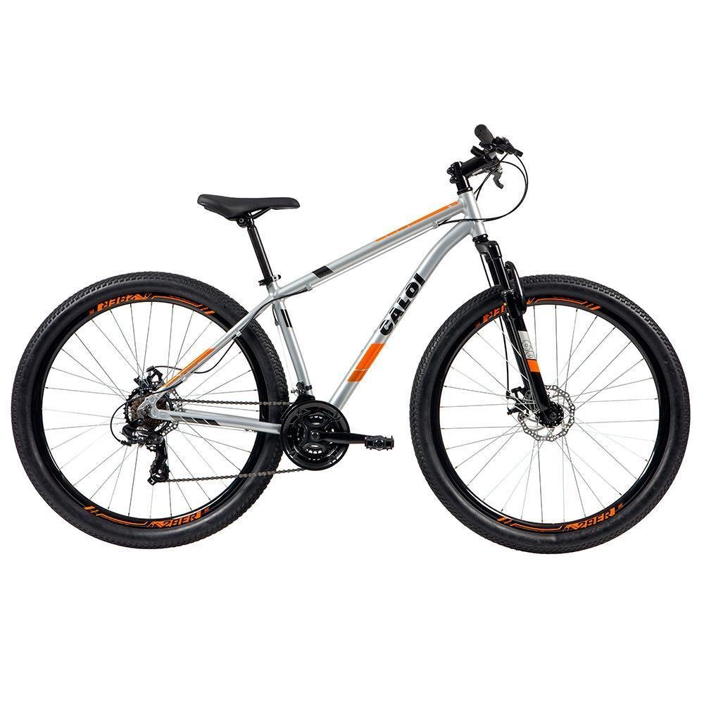 Bicicleta Mtb Caloi Two Niner Alloy Aro 29 com Suspensão Dianteira, Quadro Alumínio, Shimano, Freio à Disco e 21 Velocidades, Prata Bicicleta Mtb Caloi Two Niner Alloy Aro 29 com Suspensão Dianteira, Quadro Alumínio, Shimano, Freio à Disco e 21 Velocidades, Prata