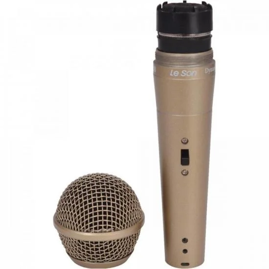 Microfone Dinâmico Leson, De Mão, Champanhe - LS58