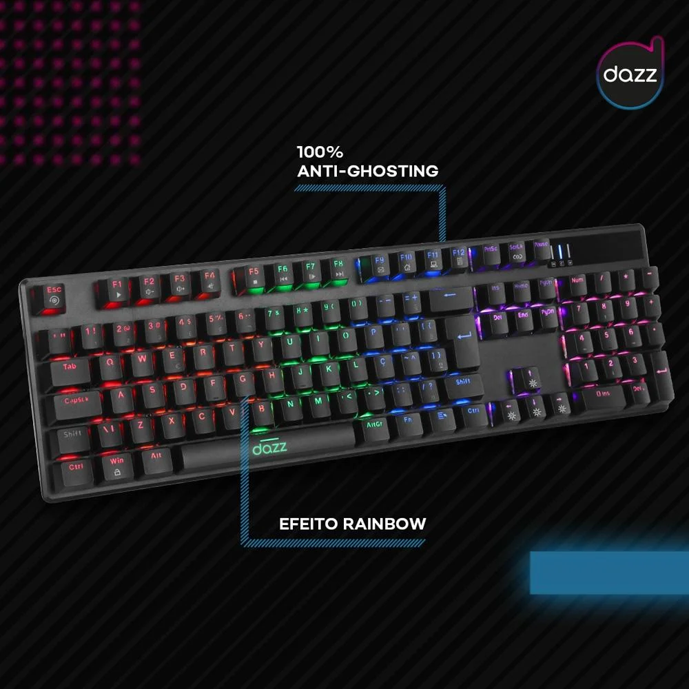 Teclado Mecânico Cybertronic Switch Blue KaBuM