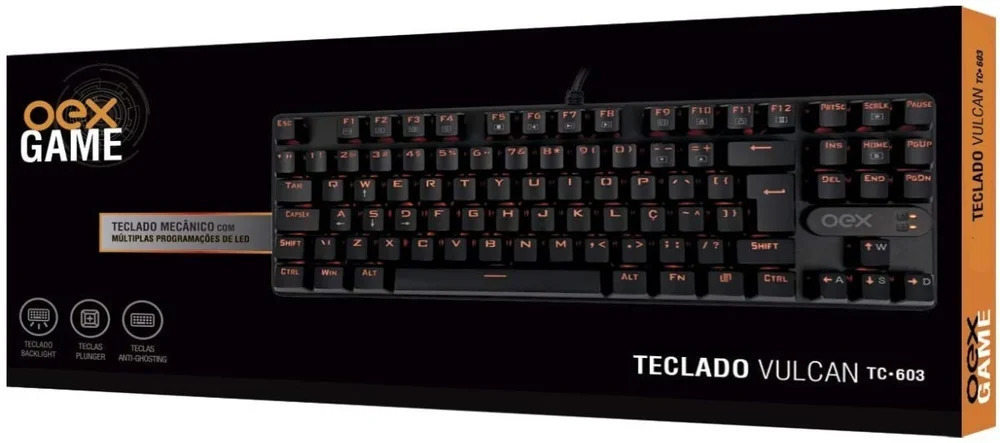 Teclado Mecânico Gamer Vulcan Tc603 Led Kabum