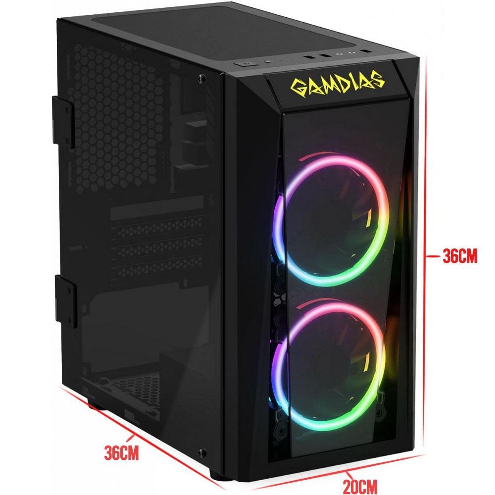 Gabinete Gamer Gamdias, Talos E1, Preto, Com Fans Gabinete Gamer Gamdias, Talos E1, Preto, Com Fans