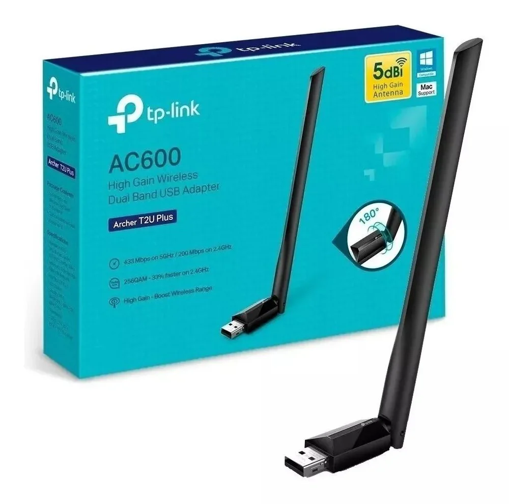 ADAPTADOR WIFI USB TP-LINK ARCHER T2U PLUS AC600