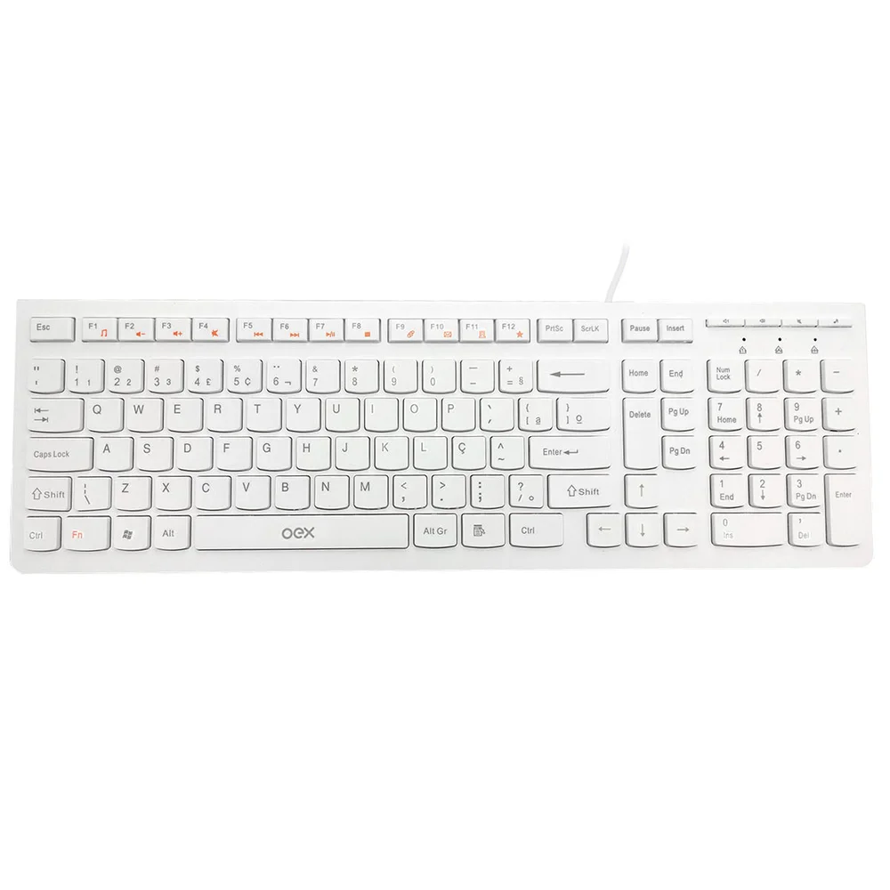 Teclado Flat Com Fio Tc300 Branco Kabum