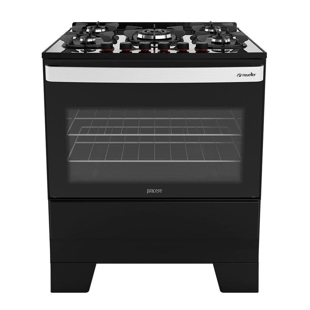 Fogão Mueller Piacere Vetro, 5 Bocas, Acendimento Automático, Bivolt, Preto - 60.1230.007 Fogão Mueller Piacere Vetro, 5 Bocas, Acendimento Automático, Bivolt, Preto - 60.1230.007