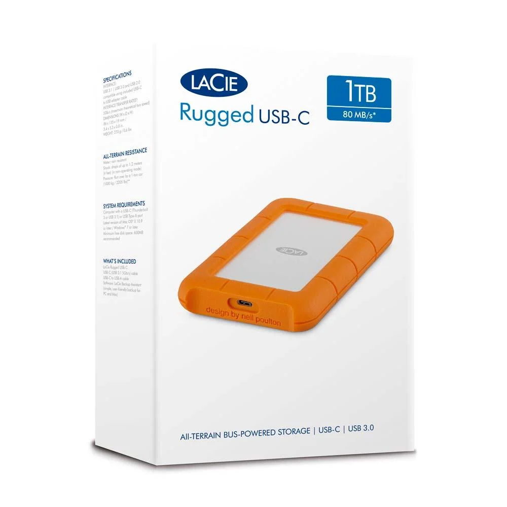 か*る様 LaCie Rugged 外付けHDD 1TB。 HD Externo Lacie 1TB Rugged Portátil USBC KaBuM