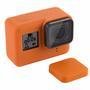 Capa E Tampa Silicone Para Câmeras Gopro 5 À 7 - Laranja