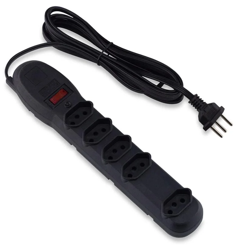 Filtro De Linha 5 Tomadas Forceline, Bivolt, Cabo 3 Metros, Preto, 7202